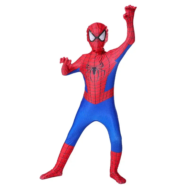 男の子と女の子のためのスパイダーマンコスプレ衣装,スーパーヒーローのジャンプスーツ,マイルモラレス,スパイダーマン,全身タイツ,3Dスタイル,ハロウィーンの衣装