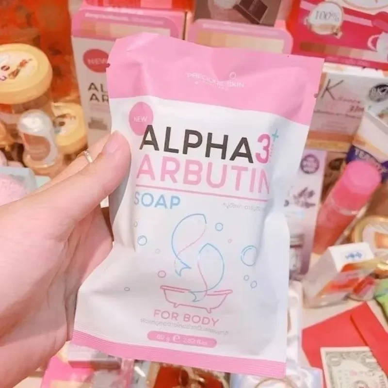 Alpha Arbutin 3 Plus Collagen Soap 80g Body Natural Brightening Smooth Cleansing Reduce Dark Spots Acne Scar Whitens Skin