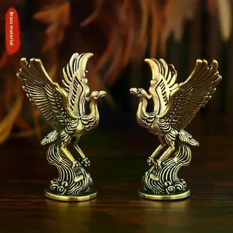 /PFU/Qingluan Bird An Ancient Divine Beast Figure Home Decor Qingluan Fire Phoenix Retro Decoration Table Craft Ornament 1Pcs