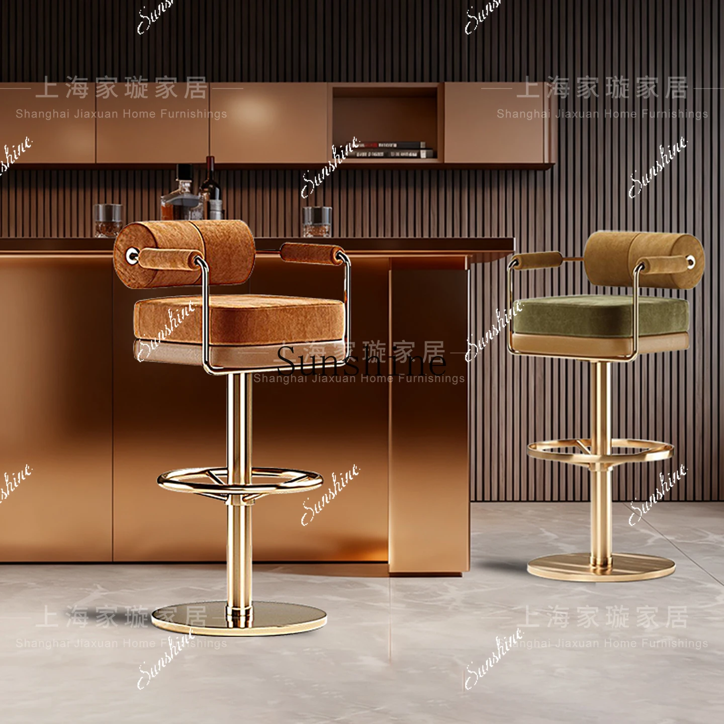 Italian light luxury lift high stool bar, household, rotatingB