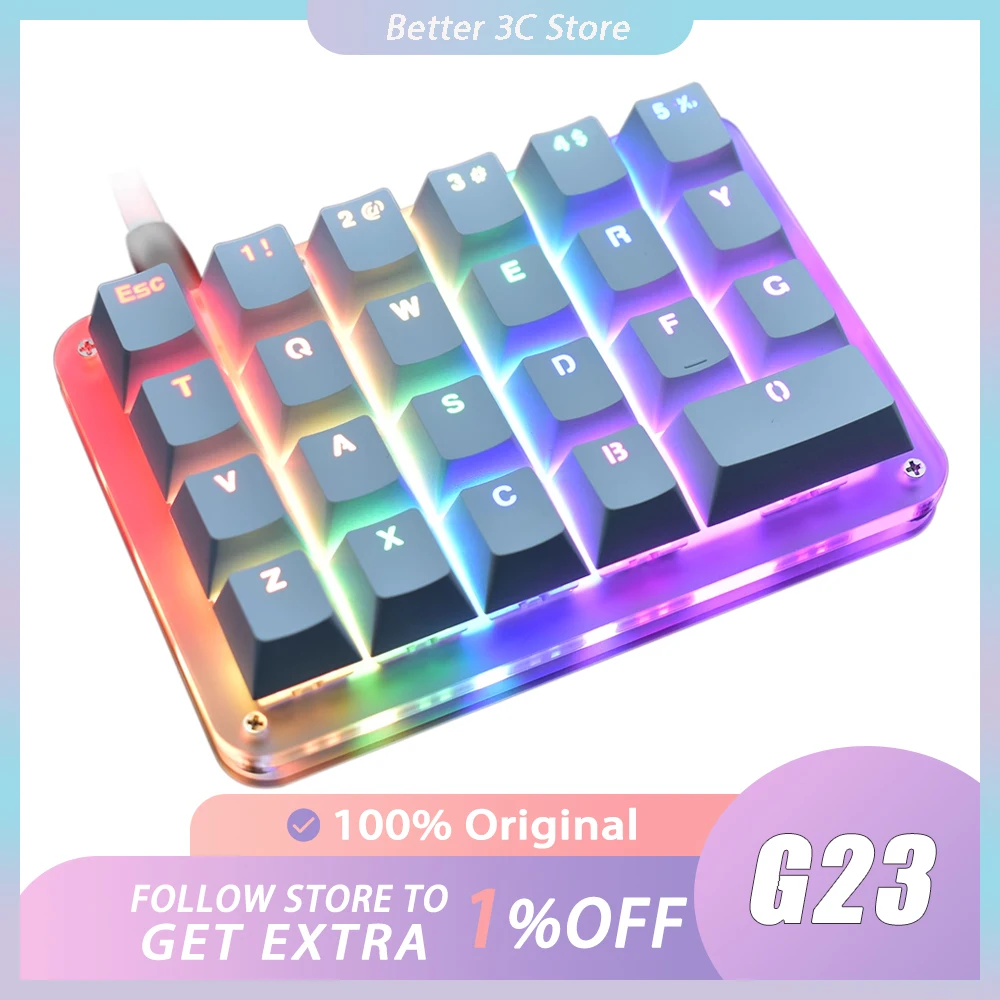 

G23 Mechanical Keyboard RGB Backlight Monochrome Backlight Customized Mini Keyboard For Designer Programmer Pc Gamer Office