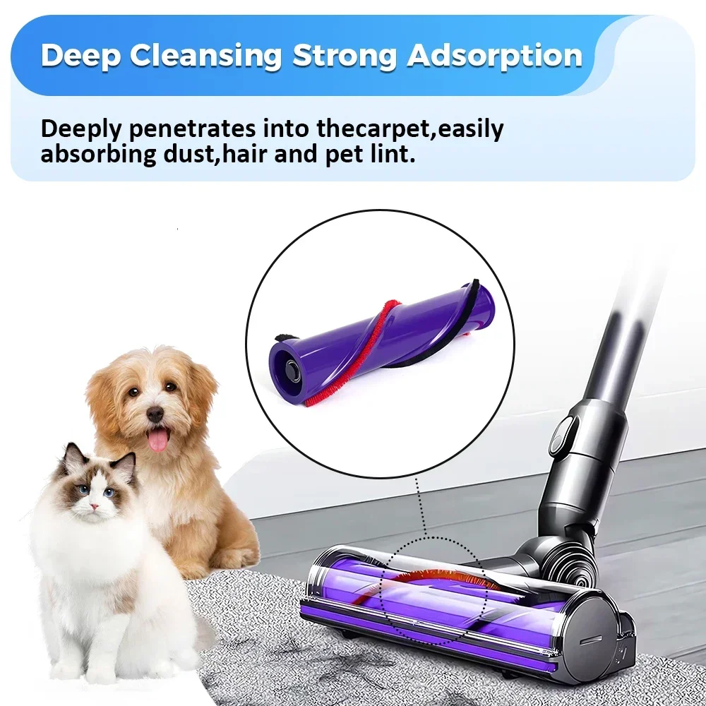 Rullo di ricambio per aspirapolvere Dyson V8, compatibile con la testina senza fili, barra a rullo, perfetto per la casa, ricambio.