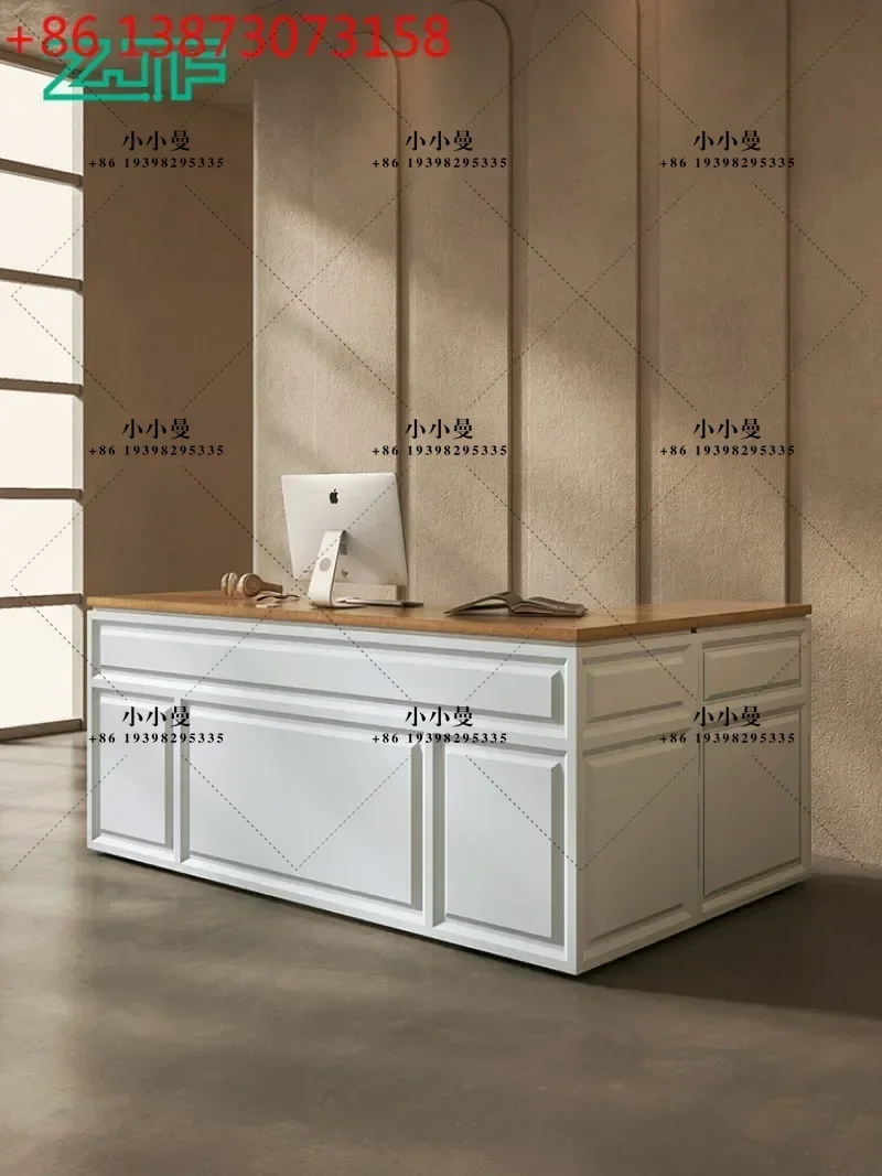Zhongjiang Square Women's Clothing Store Desk Reception Desk European Paint Corner Simple L-shaped Front Desk