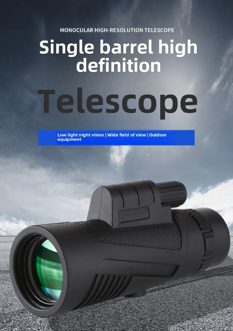 80X100 Monocular Telescope, Telescope Travel Camping Hiking Mountain Climbing Bird Watching Scenic Telescope