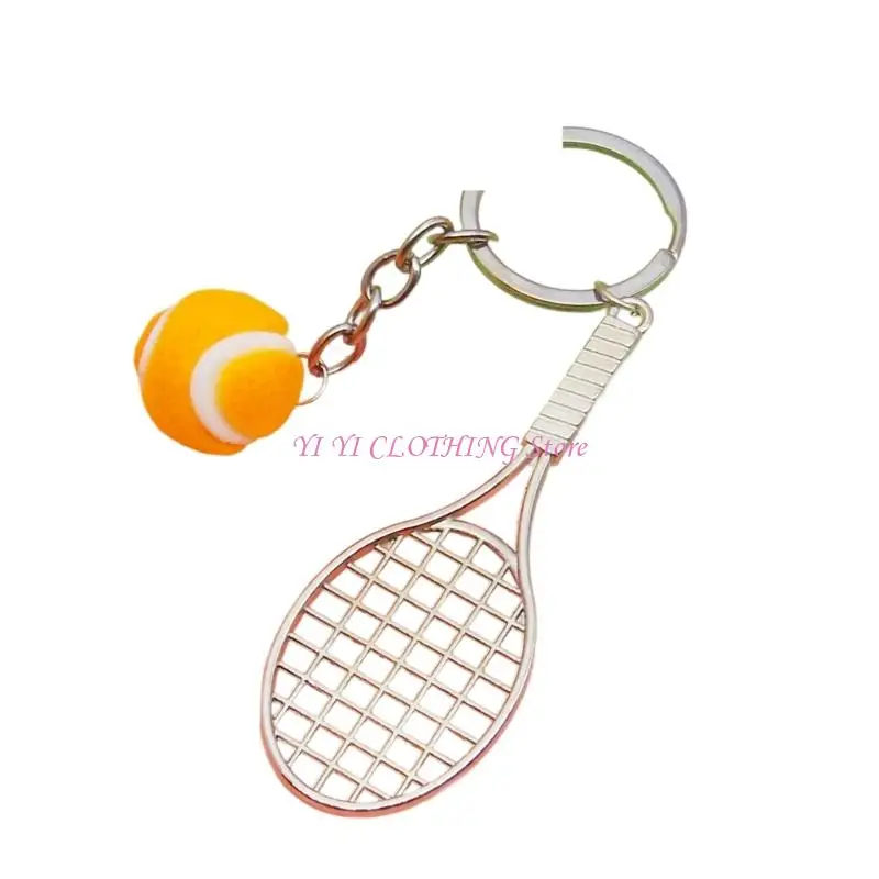 

N5KF Tennis Inspired Accessory Zinc Alloy Construction Sporty Bag Charm Gift