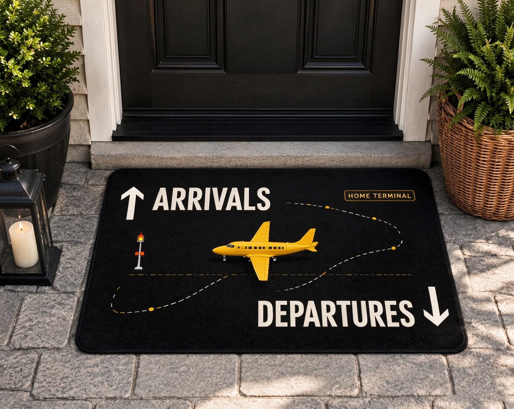 Airport Arrivals Departures Doormat Travel Lover Gift Welcome Rug Creative Letter Print Floor Mat Home Terminal Entrance Rug