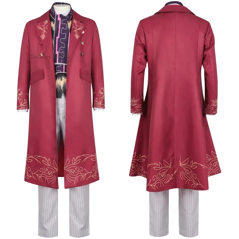 sisi 2233Willy Coat Costume Ticket Willie Wonca Cosplay Suit Outfit Chocolate Wonk Factory Men Fancy Halloween Roleplay