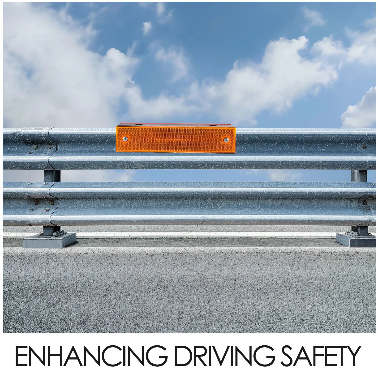 

6pcs Reflective Safety Markers High-Visibility Pavement Studs For Driveway Entrance Highway Crosswalk Parking Lot Road Safety