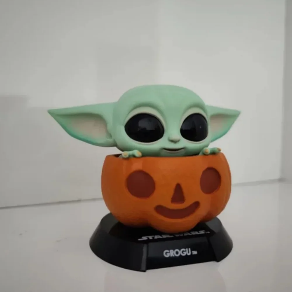 Hot Toys The Mandalorian Yoda Action Figures Pumpkin Goo Goo Miniature Collectible Figures Ornaments Toys Peripheral Cute Baby