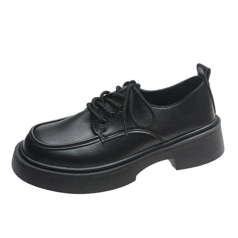 Winter Shoes Women British Style Oxfords Clogs Platform Female Footwear Autumn Preppy Leather New Retro Cross Creepers Dress