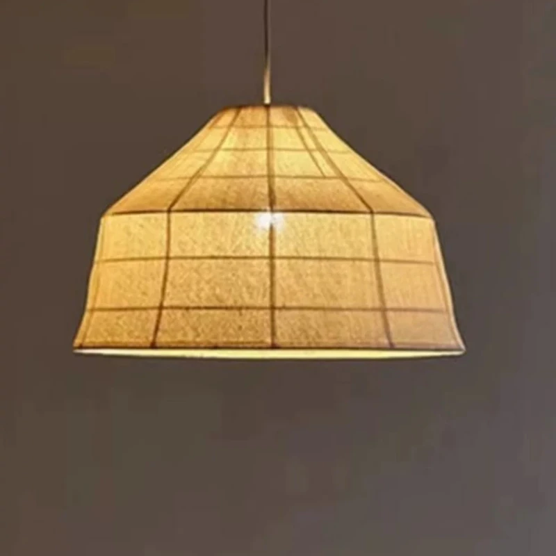 Wabi Sabi Style Designer Pendant Lights Textile Crafts Lampshade Chandeliers Homestay Restaurant Living Room Lighting Fixtures