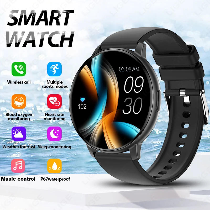 

LIGE 2026 Smart Watch Men Women Bluetooth Call Heart Rate Health Monitor 1.38inch HD Screen Fashion Sports Men Smartwatch Women