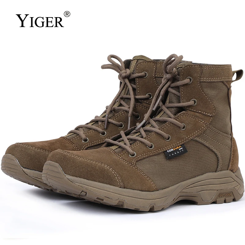 YIGER Men's Outdoor Combat Training Boots Ultra Light Desert Boots Army Tactical Boots Special Forces Flight Training Boots