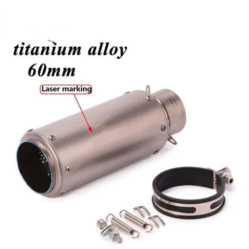 High Performance Titanium Alloy Motorcycle Exhaust For YZF-R1 S1000RR MT09 Z1000 51MM 60.5MM Racing Exhaust Muffler