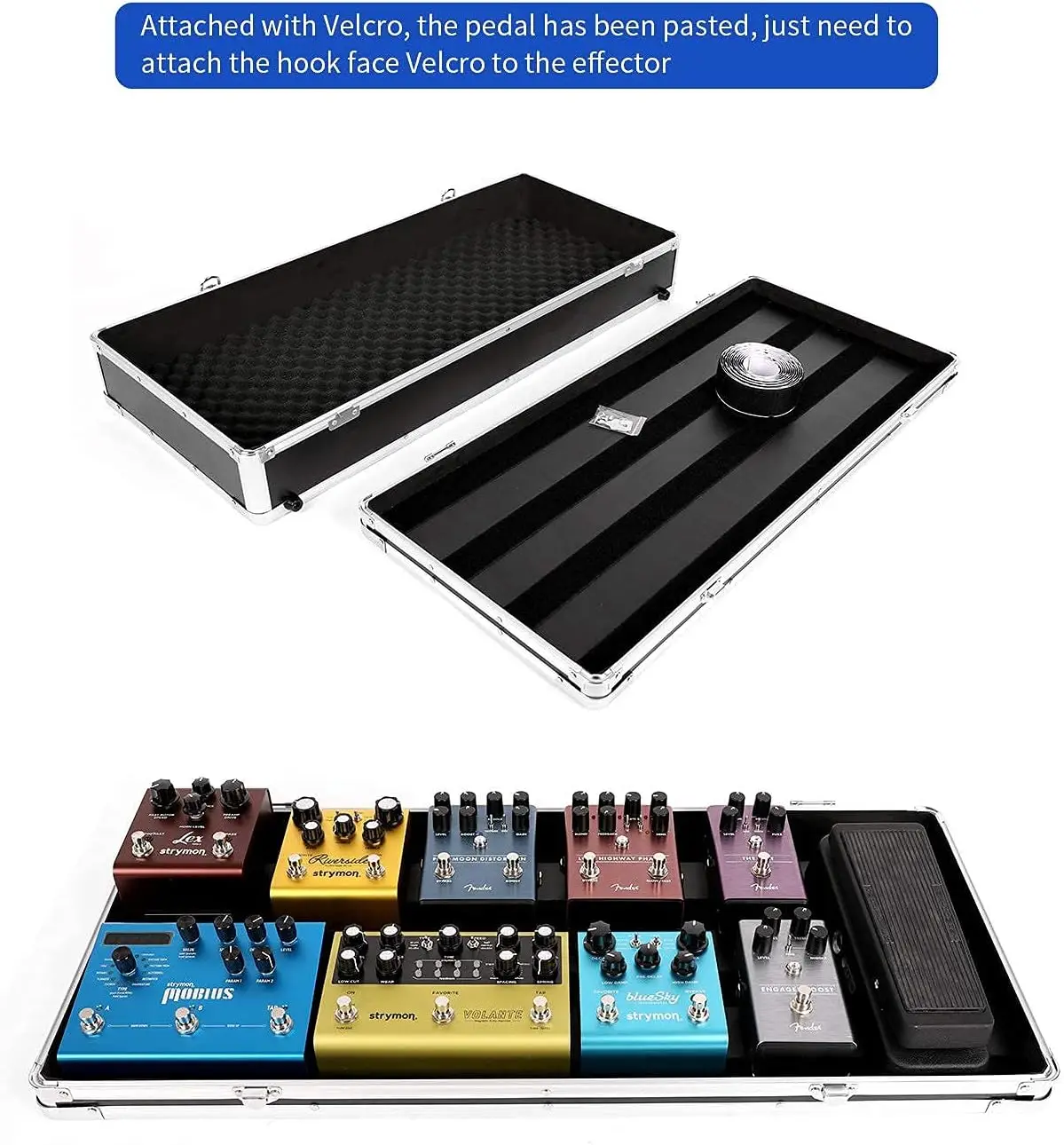 Ghost Fire 27.5x11.6x4.2in Aluminium Flight Case Guitar Multi Effect Pedal Board Case for Guitar Effect Pedals