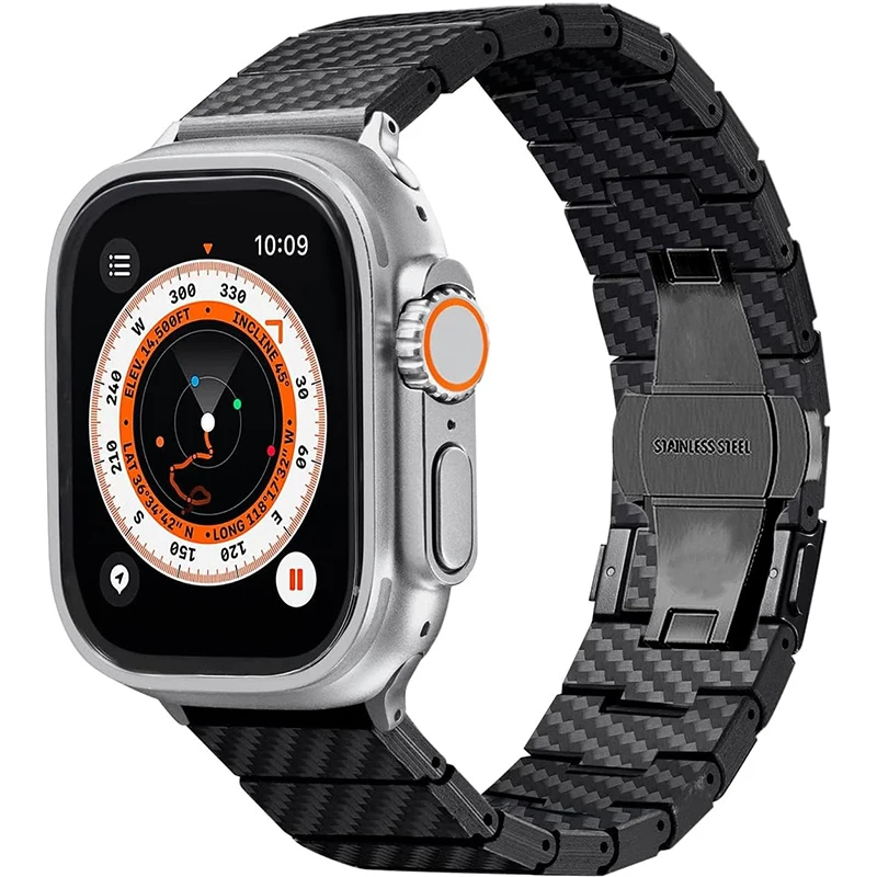 

Carbon Fiber Strap For Apple Watch Ultra 49mm 46 45 41 44 42 38 40mm Band Fashion Sport Bracelet For IWatch Series 10 9 8 7 6 SE