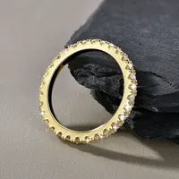 Bague de mariage en or 14 carats pour femmes, certifiée couleur D VVS1, bague d'éternité en moissanite créée en laboratoire de 2mm, bijoux étincelants 3