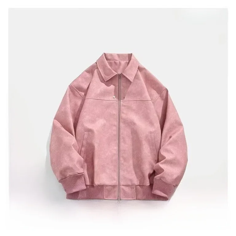 Jaet en cuir marron rétro américain pour hommes, manteau en velours et daim, marque tendance haut de gamme, printemps-automne