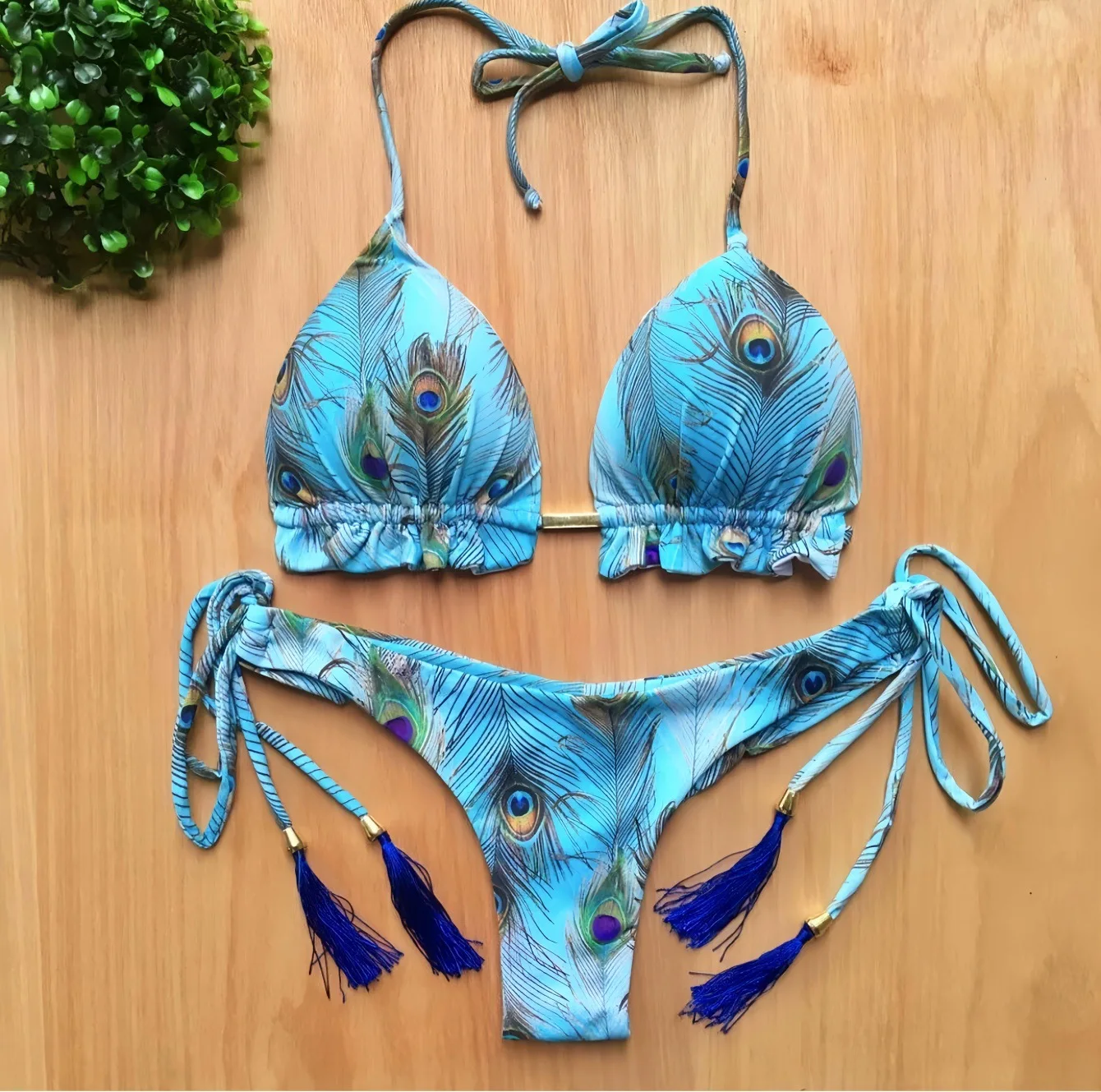 Brazilian Split Ladies Printed Swimsuit Swimsuit Sexy Triangle Bikini 33 Colors  Tankini Swimsuits Women Купальники Женские
