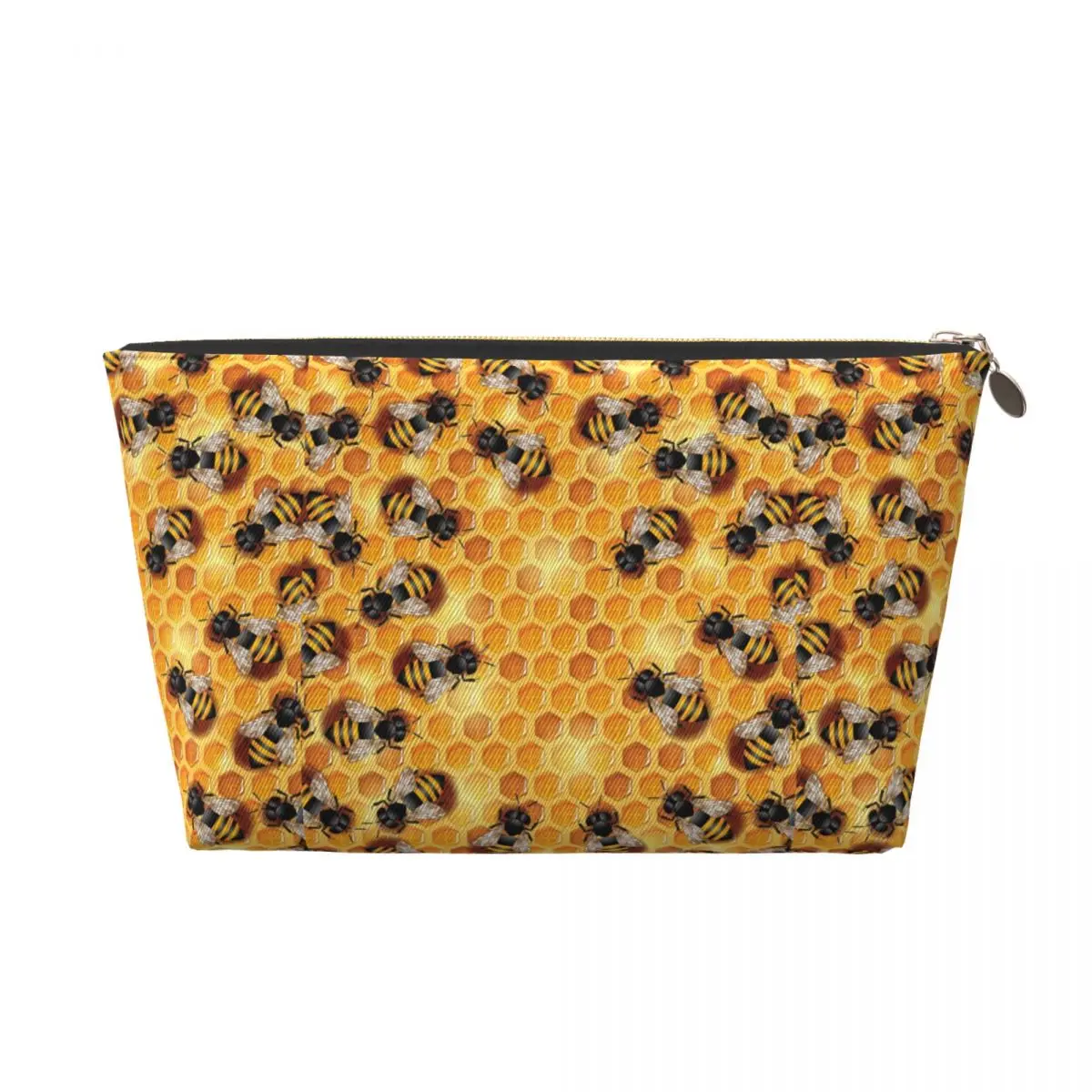 Custom Honey Bees Cosmetic Bag Women Cute Large Capacity Makeup Case Beauty Storage Toiletry Bags