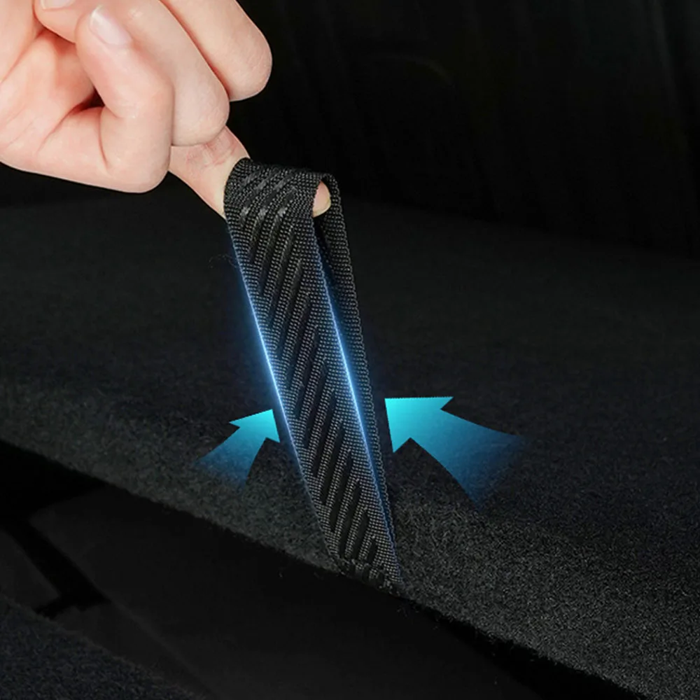 For Tesla Model Y Rear Trunk Rope DrawString Open Tail Box Cover Handle Pull Strap Car Organizer Accessories Mat Protection Pad