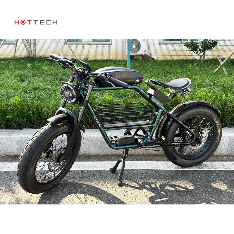 Hottech الصين مصنع الرجعية دراجة البضائع الكهربائية الدهون الإطارات 500W البضائع دراجة المدينة الكهربائية