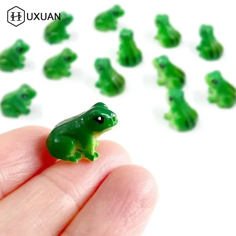 5/10Pcs Tiny Frog Resin Statue, Mini Animal Model, Fairy Tale Garden Micro Landscape Ornament, Household Craft Decor Supplies