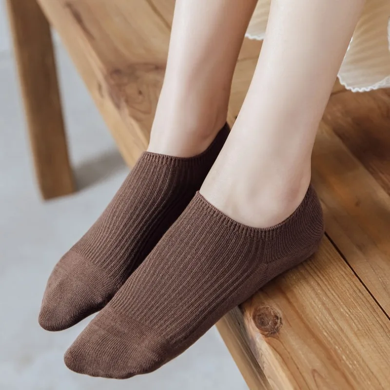 Candy Colors Women Sock Slippers Cotton Breathable Invisible No Show Socks Solid Color Silicone Non-slip Low Cut Ankle Boat Sock