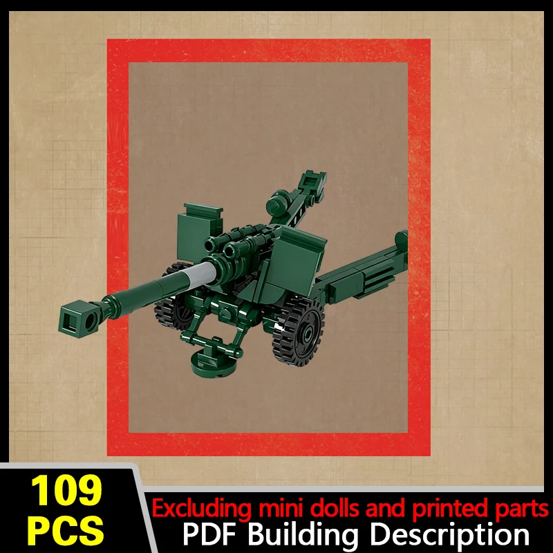 Type 66 152mm Howitzer-Gun Model MOC Building Bricks War Equipment Modular Technology Gifts Holiday Assemble Children Toys Suit