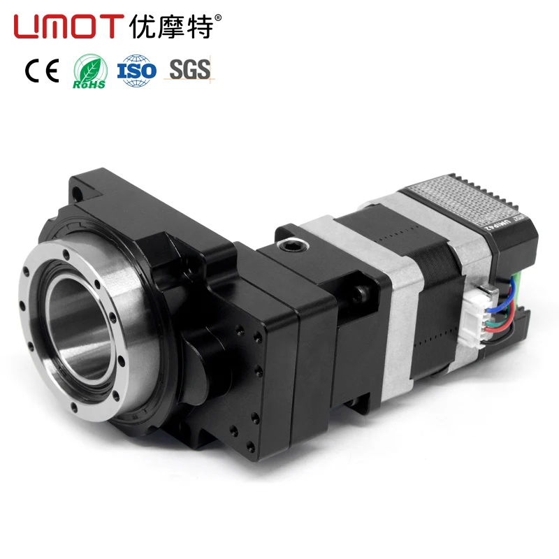 

UMOT Высокая жесткость Высокая точность 1 Arcmin 42 мм Nema17 Поворотный стол с полым валом и прямым приводом с Rs485/импульсным встроенным драйвером