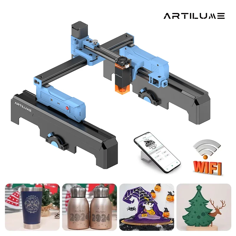 

D2 Portable Laser Engraving Machine 10000mm/min Speed 200x150mm Area WIFI APP Connect For Wood Acrylic Stone Ceramics Crafts