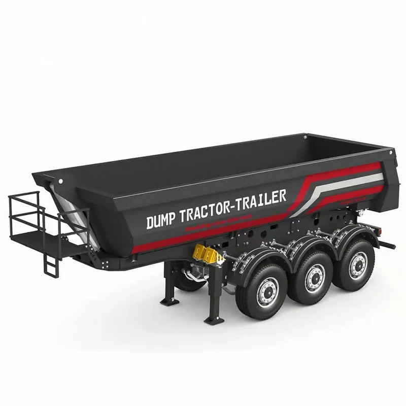1:14 Alloy 3‑Axle Dumper Trailer Upgrade Modification Spare Parts, Fit for Heavy‑Duty RC Semi‑Tipper Truck Hobby Model Car 2026