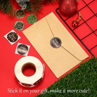 100pcs Happy New Year Stickers 8 Designs 1inch Round Black Gold Labels Stickers for Christmas Gift Cards Envelopes Boxes - Image 6