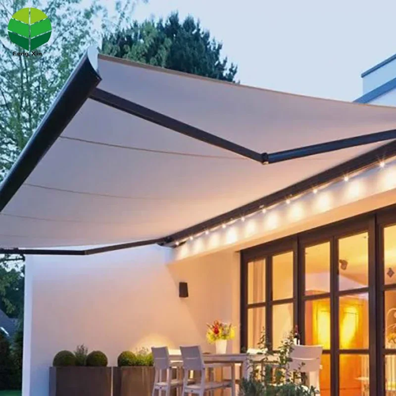 Retractable Awning Canopy Metal Material Electric Folding Shade Sliding Roof Canopy Roof Awning