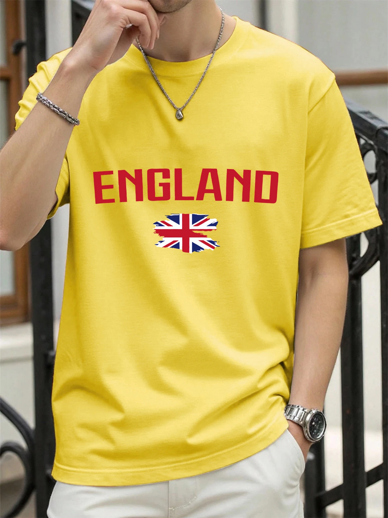 England Flagge Persönlichkeit Design Herren T Shirt Baumwolle Lose T-Shirts Sommer Neue Hip Hop Kleidung Männlichen Casual Alle-Spiel sportswear