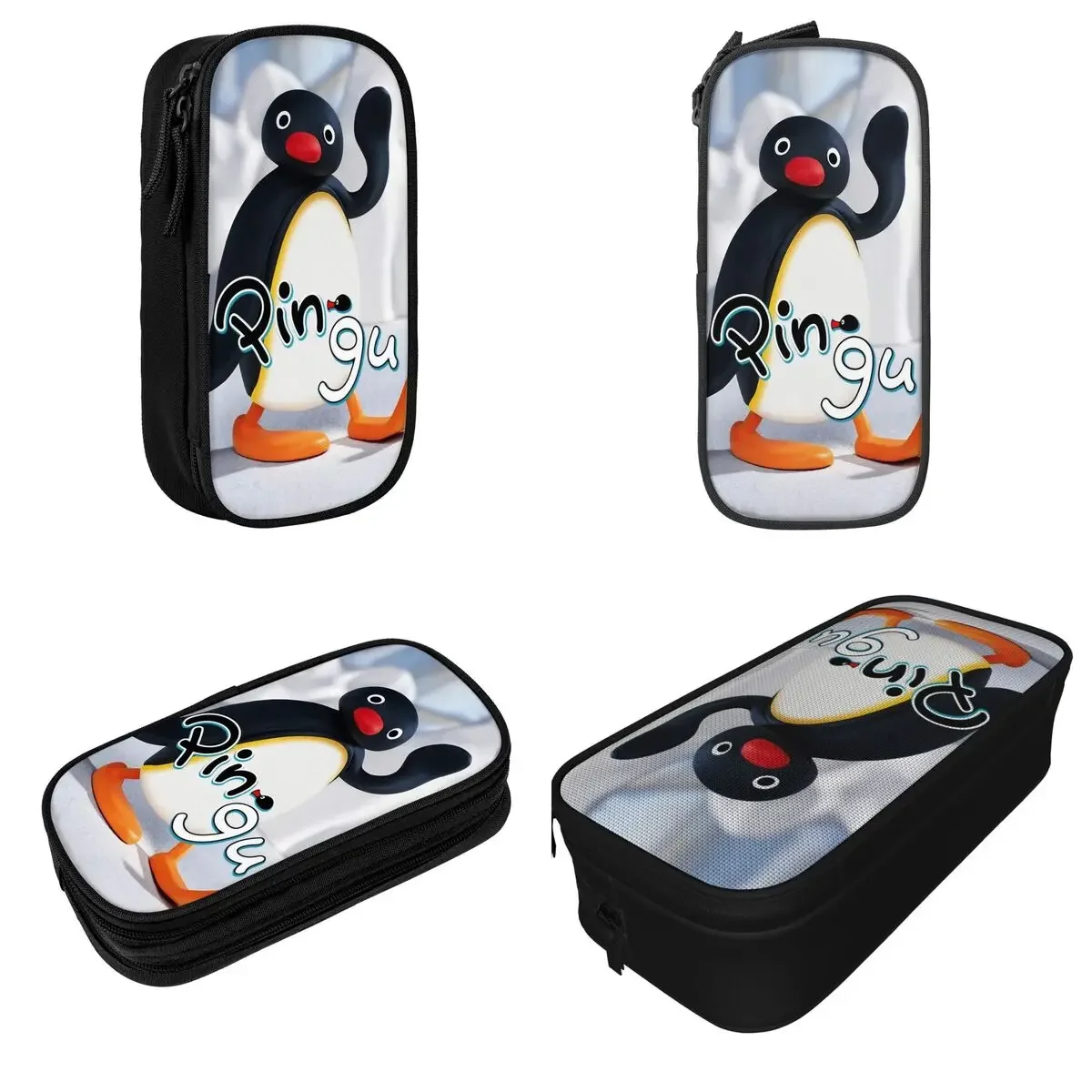 Noot Pingu Pencil Case Penguin Cartoon Pencil Pouch Pen Box for Girl Boy Big Capacity Pencil Bags School Supplies Stationery