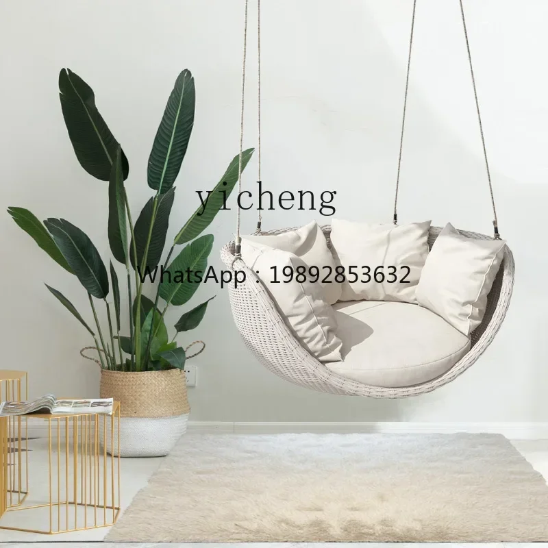 Y1 Hanging Chair Swing Outdoor Patio Balcony Terrace Swing Chair Leisure Rattan Single Rocking Chair