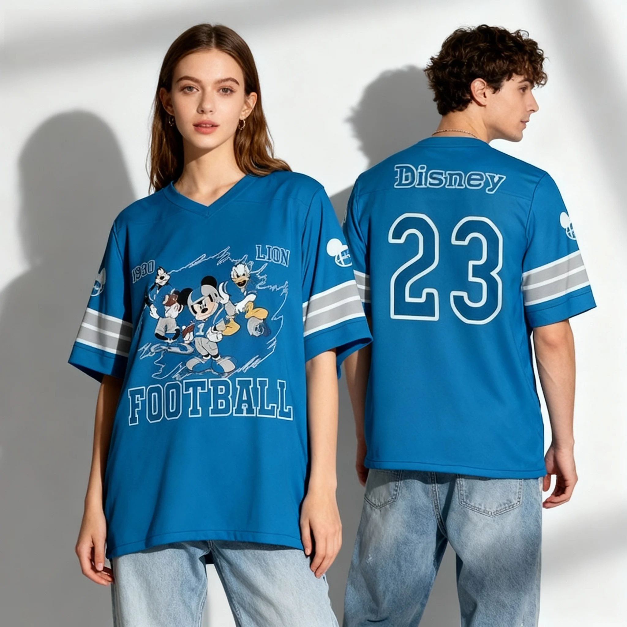 ديزني الرسوم المتحركة شخصية تحت عنوان الرجبي جيرسي الحلو وبارد الشارع تيشيرت صيفي المتضخم المرأة الكبار الساخن بيع 25/26 #2