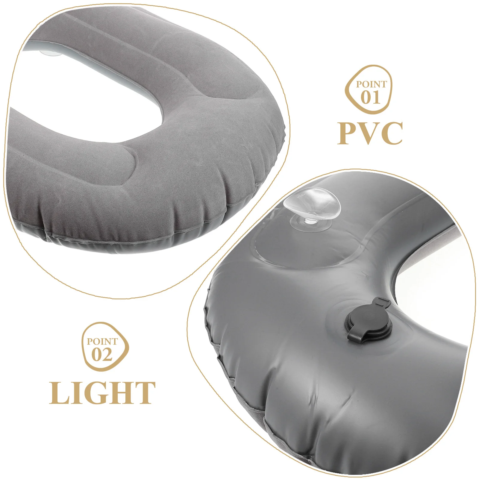 وسادة مقعد المرحاض القابلة للنفخ، وسادة طبية محمولة لكبار السن، مريض طريح الفراش، مناسبة عالميًا للاستحمام #6