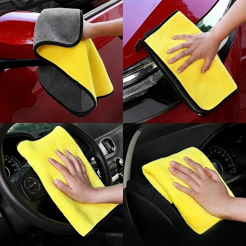Microfiber car wash towel soft and quick-drying window mirror wiping rag household double-layer cleaning cloth