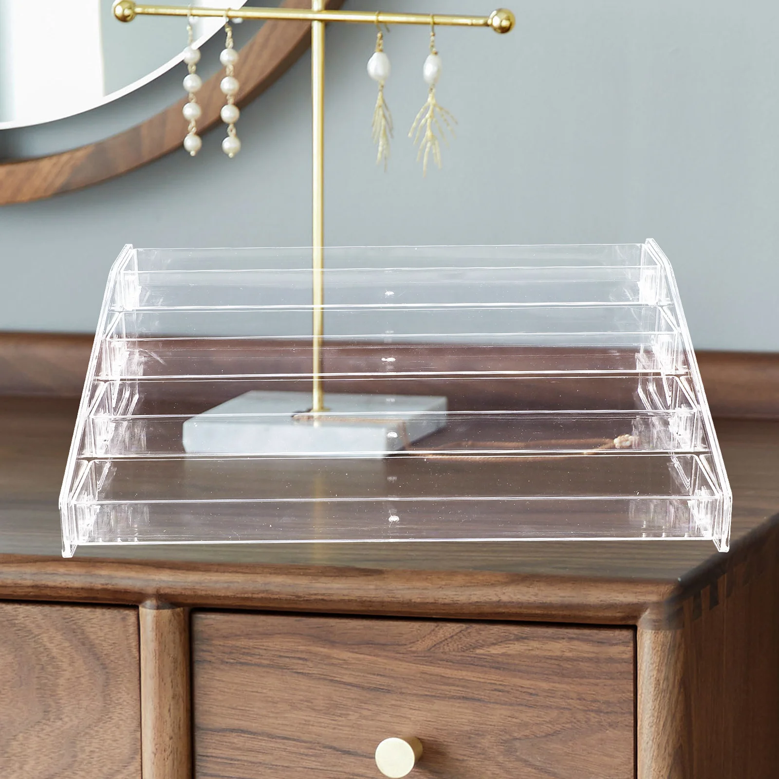 

Eyeshadow Palette Organizer Clear Makeup Storage Box Transparent Small Rack Multi Layer Holder for for Women