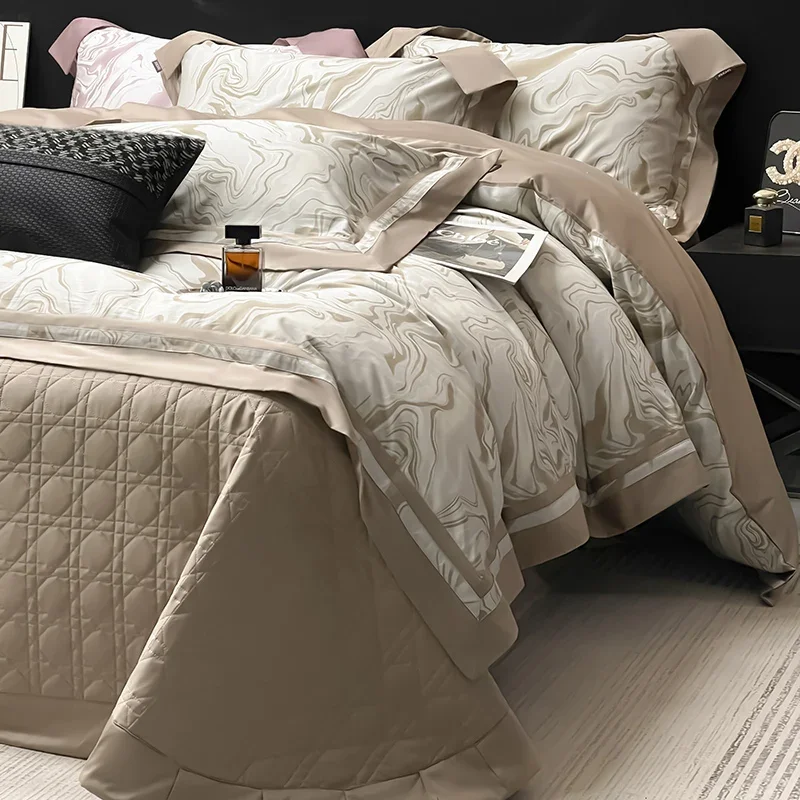 Svetanya Bedding Set Egyptian Cotton Bed Linens Quilted Sheet Pillowcase Duvet Cover Set Underwear