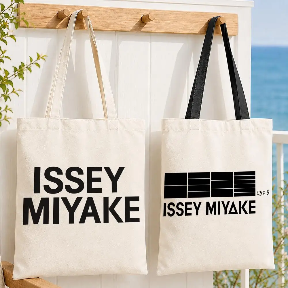 Bolsas de almacenamiento de marca I-ISSEY M-MIYAKE, bolso de lona para mujer, bolso de hombro de gran capacidad para ir de compras a la escuela