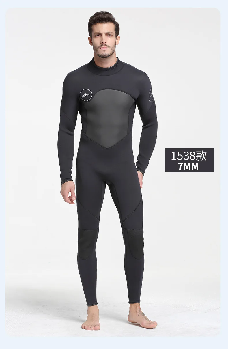 7MM Neoprene Long Sleeve Keep Warm Snorkeling Diving Suit Hood Men Scuba Full Body Spearfishing Surfing Swim Kayaking WetSuit