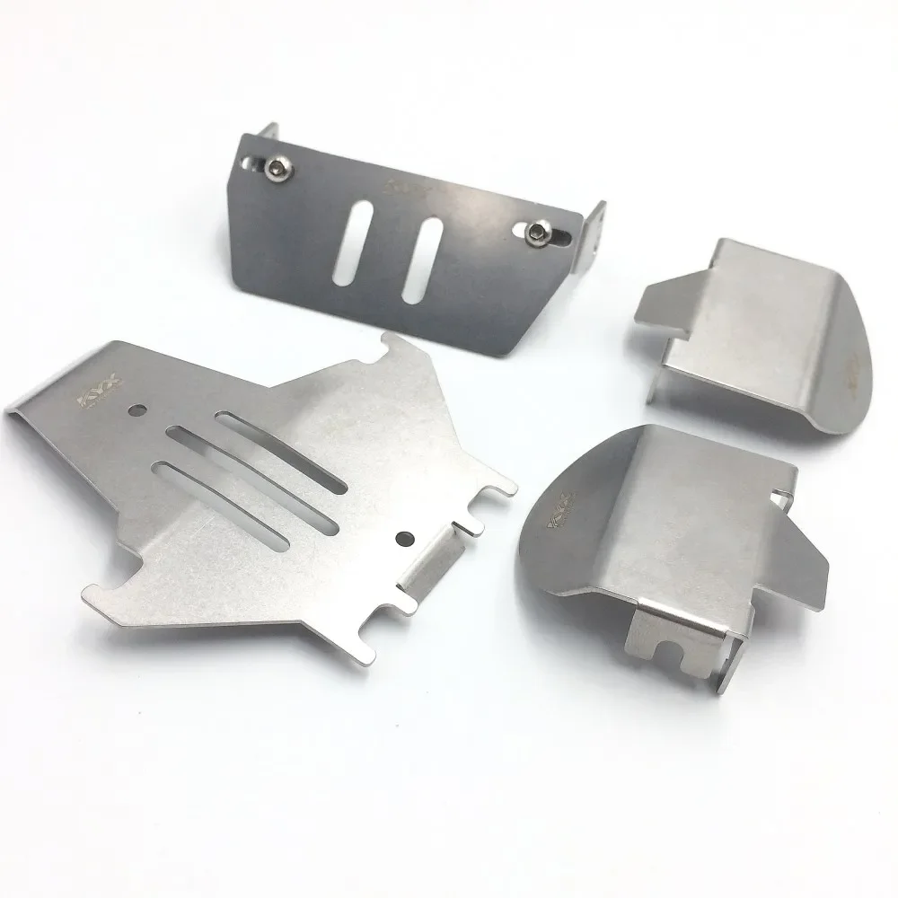 KYX Racing Stainless Steel Frame Protector Skid Plate Chassis Guard Axle Protective Plate for 1/10 RC Crawler Traxxas TRX4 TRX6