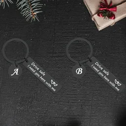 Cute 26 Letter Drive Safe I Need You Here with Me Keychain Pendant Boyfriend Husband Drive Safe Key Chain Keyring