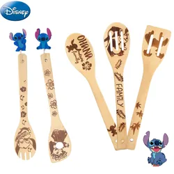 Kawaii 5pcs Disney Anime Stitch spatola Kawaii Stitch spatola di legno Cartoon Toy Story Winnie the Pooh forniture da cucina regali