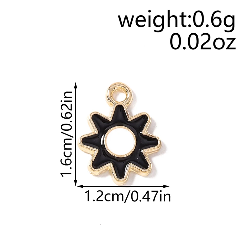 20 Stück 12x16mm Niedliche Bunte Emaille-Sonnen-Anhänger für die Herstellung von Halsketten, Ohrringen, Armbändern, DIY-Handwerk und Schmuckzubehör – Detail 1