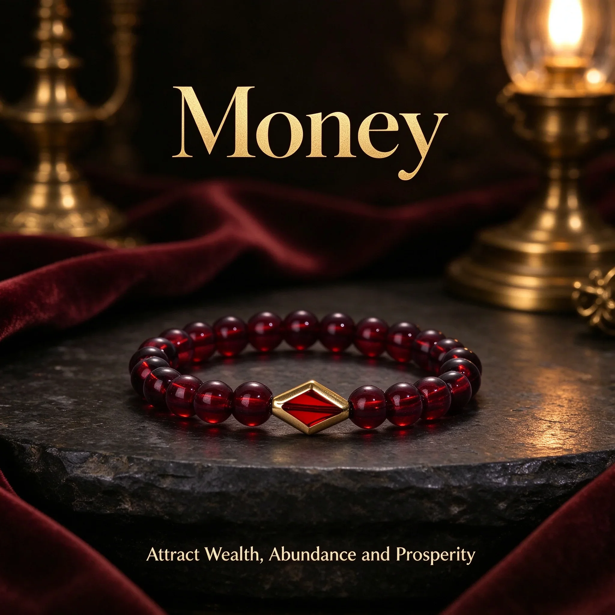 1pc Natural Wine Red Garnet Round Bead Bracelet, Wealth Gathering and Transportation Bead, Unisex Wrist Accessory, Holiday Gift