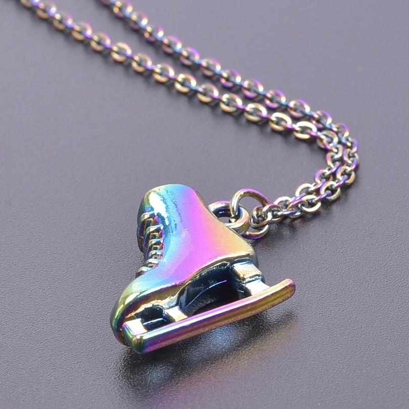 10PCS Alloy Rainbow Color Figure Skating Jewelry Charms Pendant Accessories Jewelry Making Trendy Earring Necklace Gifts Bulk